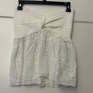 Knit and lace tube top